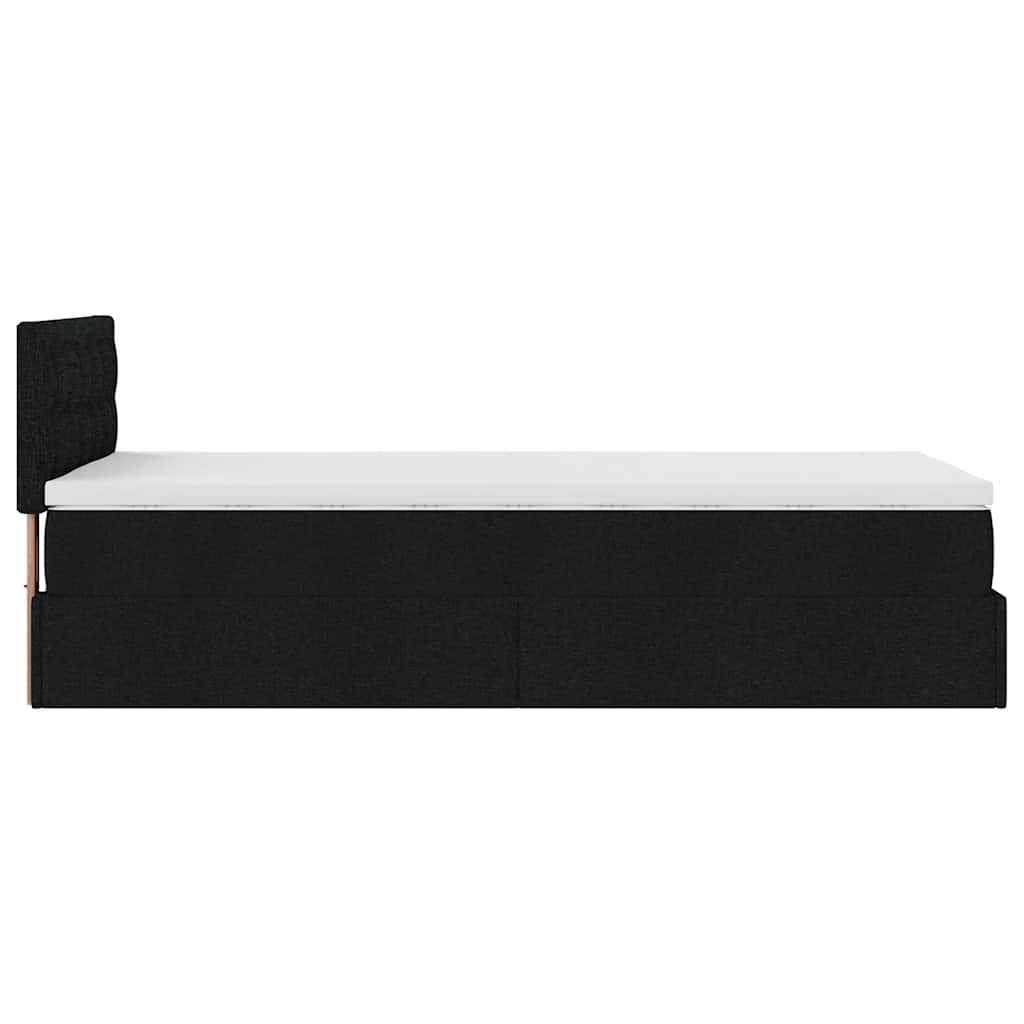 Bed met matras 100x200 cm stof zwart is nu te koop bij PeponiXL, paradijselijk wonen!