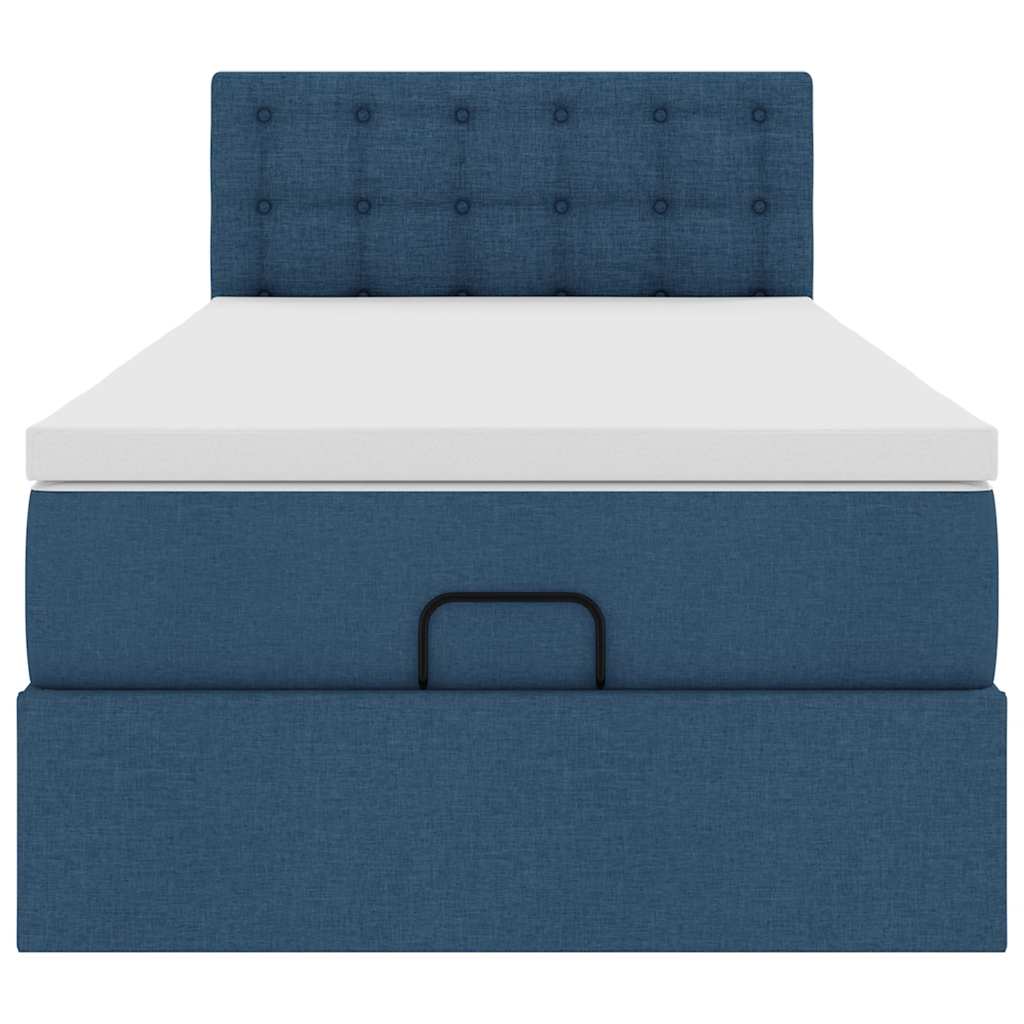 Bed met matras 100x200 cm stof blauw is nu te koop bij PeponiXL, paradijselijk wonen!