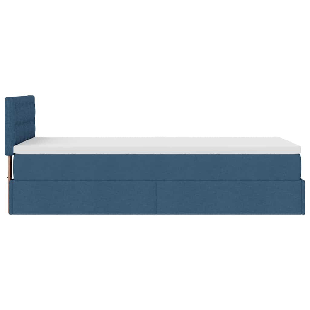 Bed met matras 100x200 cm stof blauw is nu te koop bij PeponiXL, paradijselijk wonen!