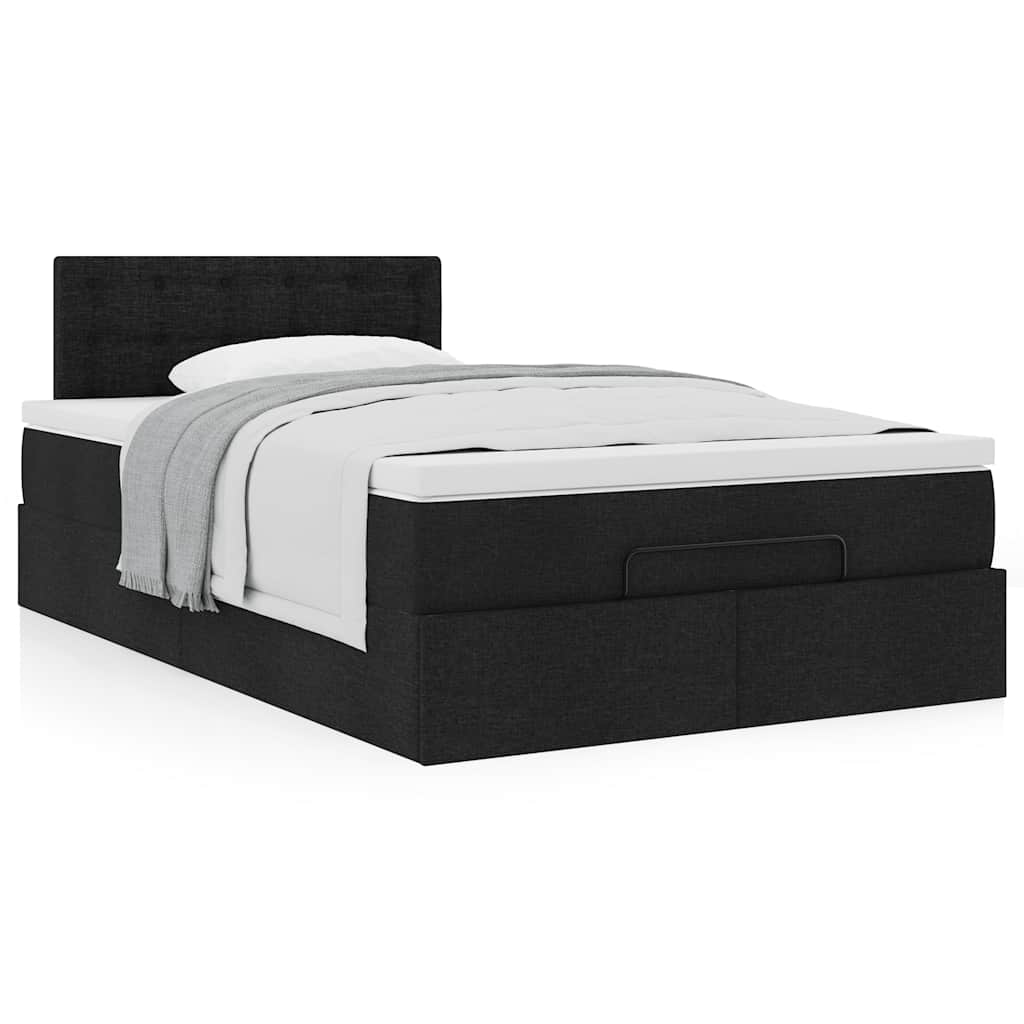 Bed met matras 120x190 cm stof zwart is nu te koop bij PeponiXL, paradijselijk wonen!