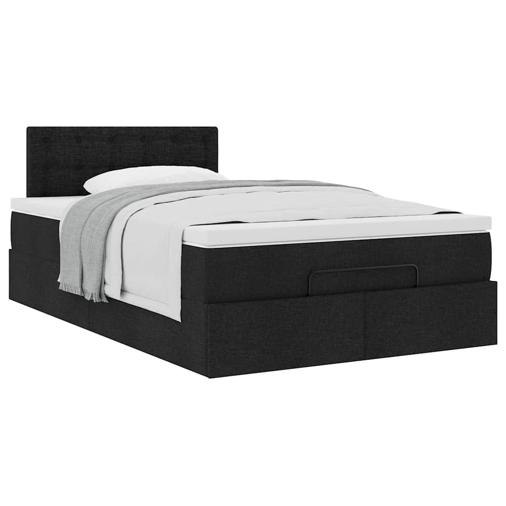 Bed met matras 120x190 cm stof zwart is nu te koop bij PeponiXL, paradijselijk wonen!