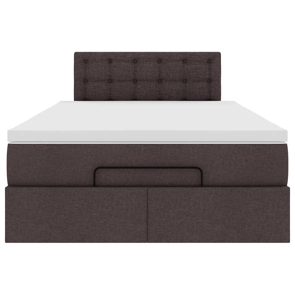 Ottoman bed met matras 120x190 cm stof donkerbruin is nu te koop bij PeponiXL, paradijselijk wonen!