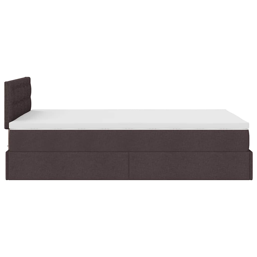 Ottoman bed met matras 120x190 cm stof donkerbruin is nu te koop bij PeponiXL, paradijselijk wonen!