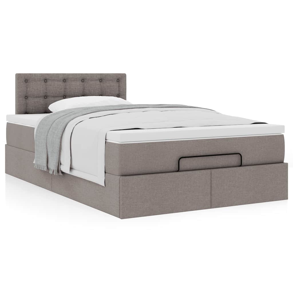 Ottoman bed met matras 120x190 cm stof taupe is nu te koop bij PeponiXL, paradijselijk wonen!