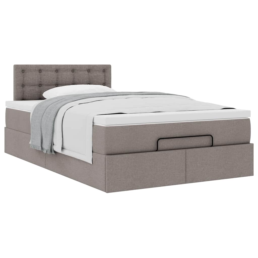 Ottoman bed met matras 120x190 cm stof taupe is nu te koop bij PeponiXL, paradijselijk wonen!