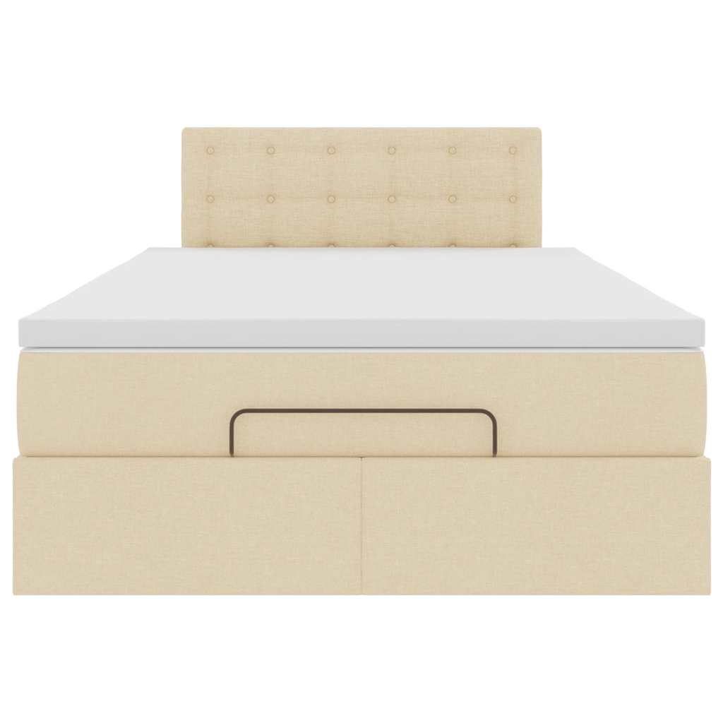 Ottoman bed met matras 120x190cm stof crèmekleurig is nu te koop bij PeponiXL, paradijselijk wonen!