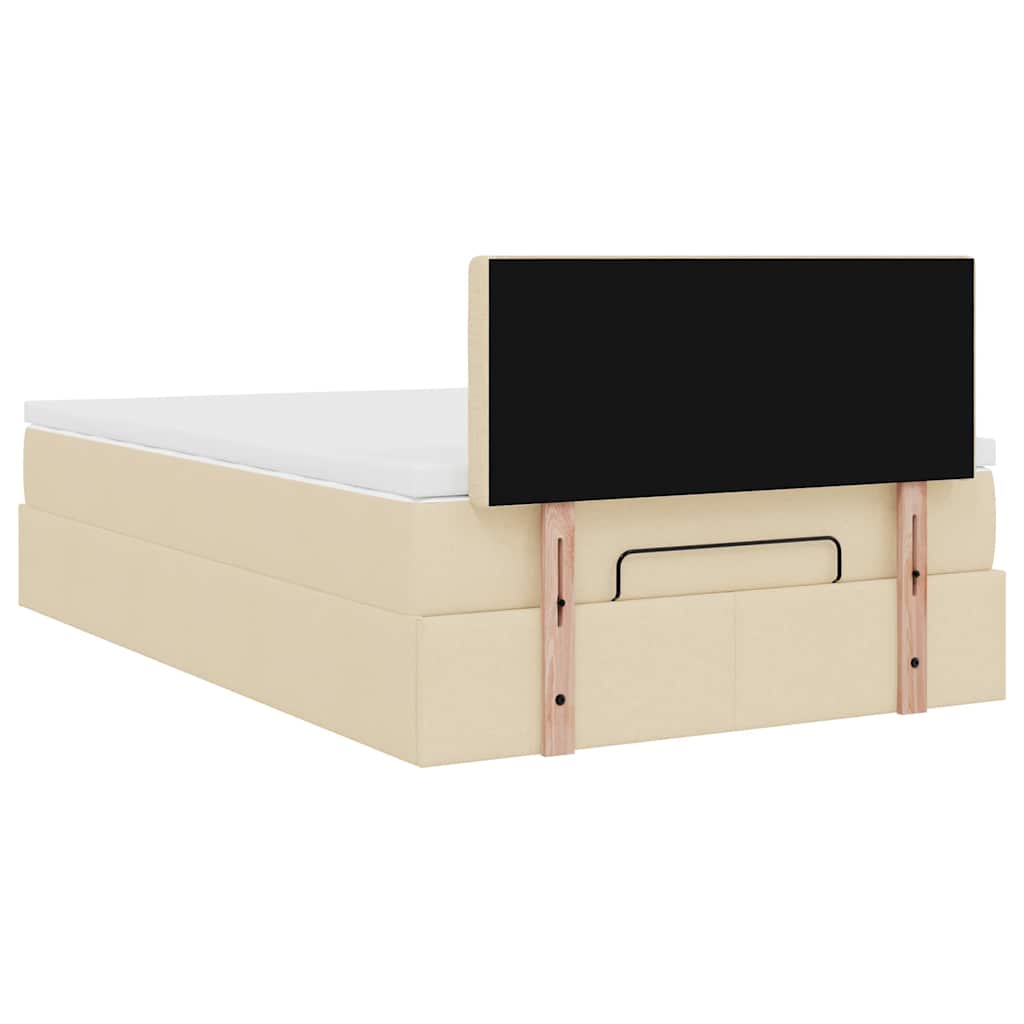 Ottoman bed met matras 120x190cm stof crèmekleurig is nu te koop bij PeponiXL, paradijselijk wonen!