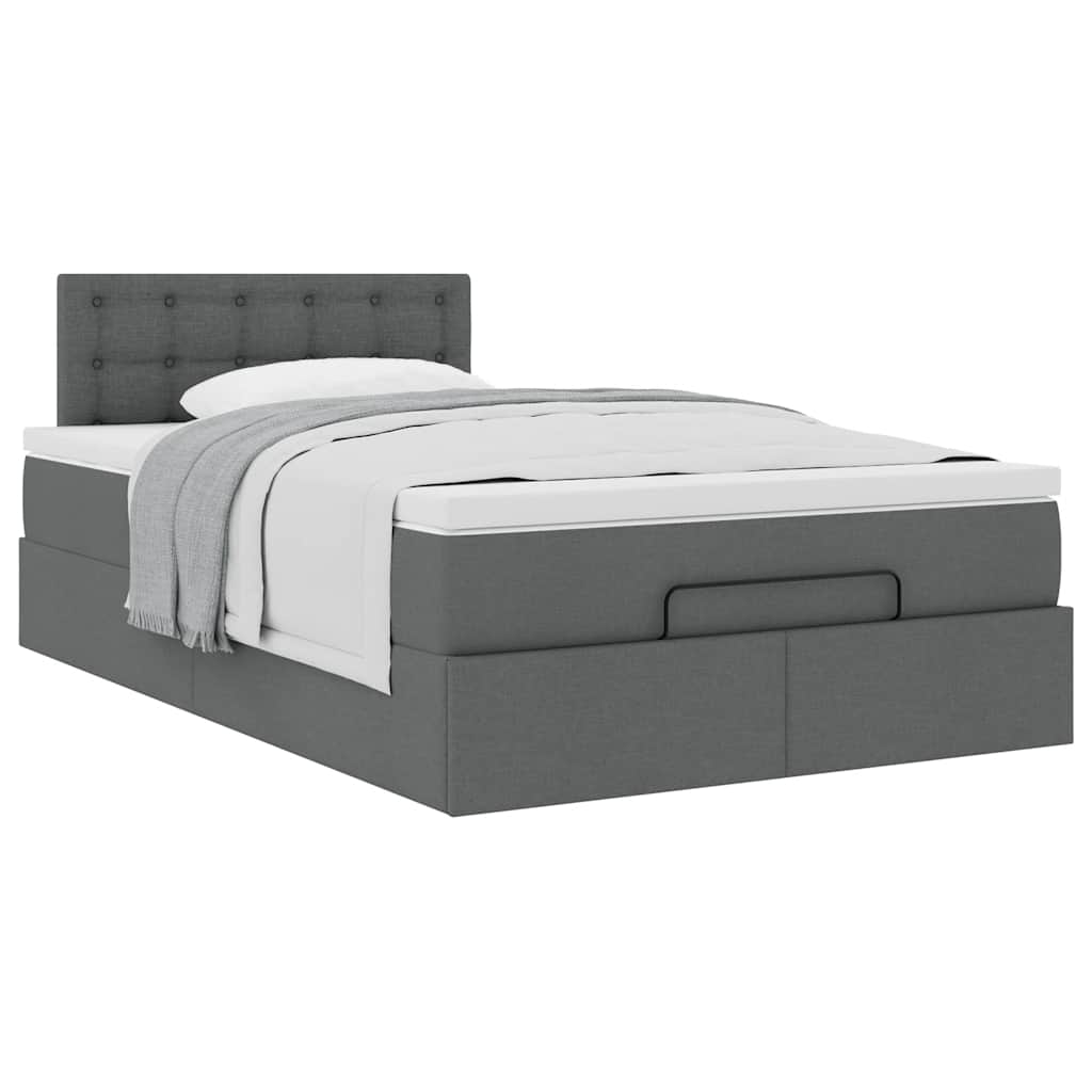Bed met matras 120x200 cm stof donkergrijs is nu te koop bij PeponiXL, paradijselijk wonen!