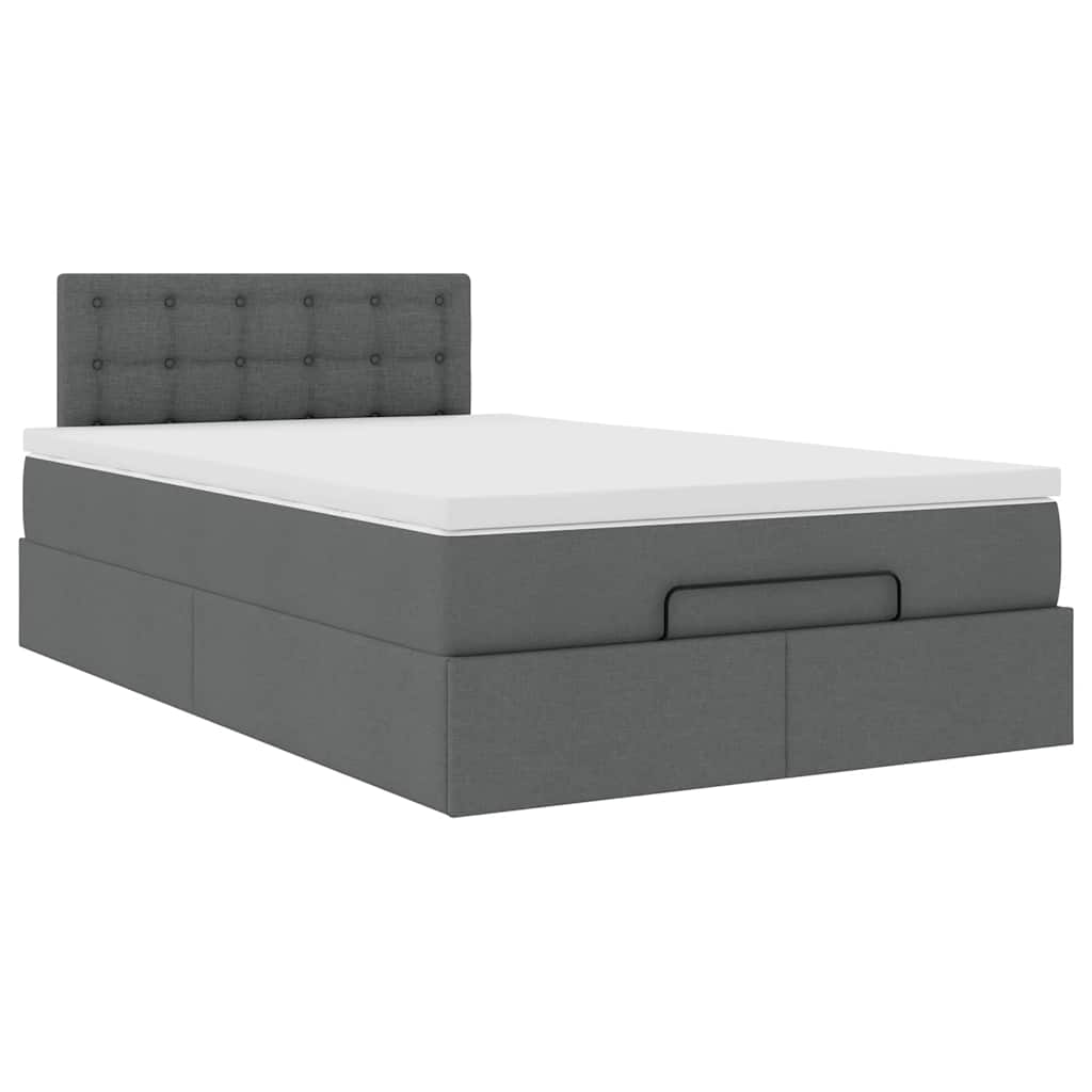 Bed met matras 120x200 cm stof donkergrijs is nu te koop bij PeponiXL, paradijselijk wonen!
