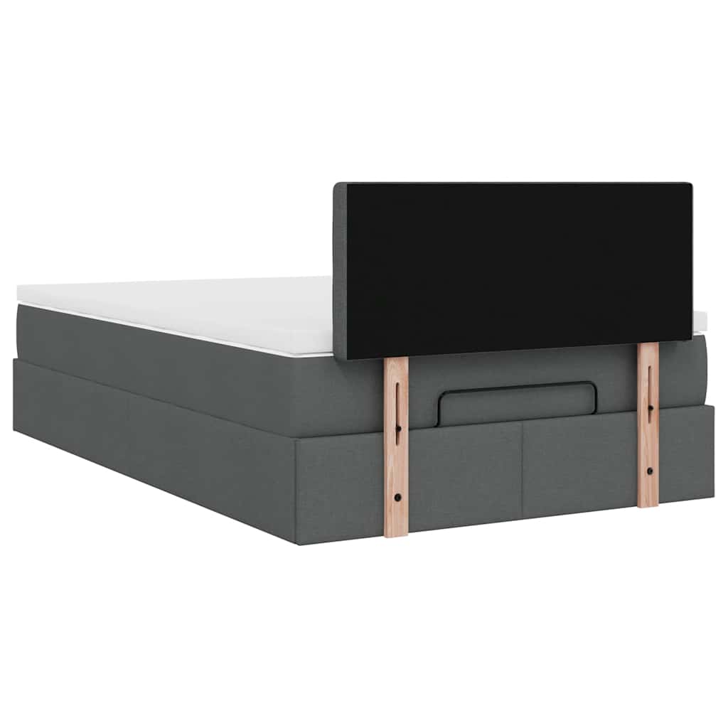Bed met matras 120x200 cm stof donkergrijs is nu te koop bij PeponiXL, paradijselijk wonen!