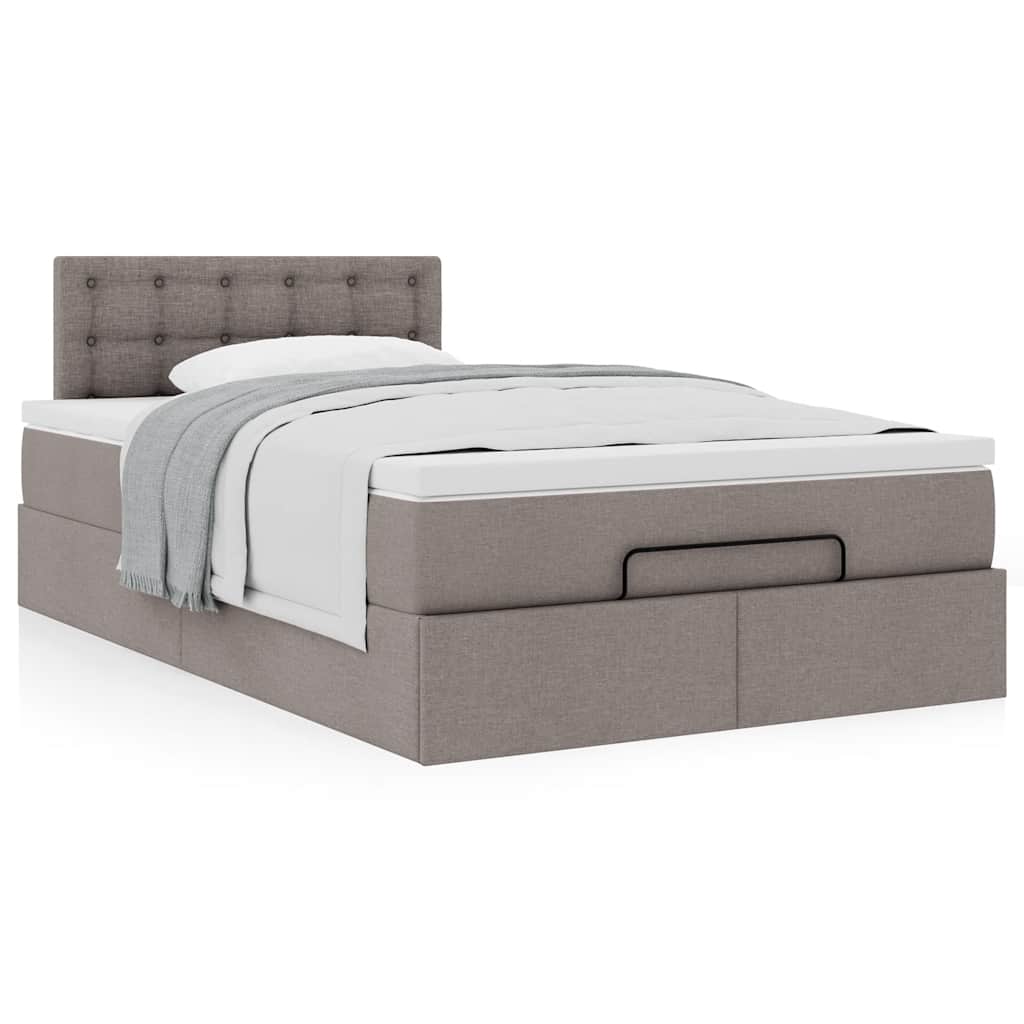 Ottoman bed met matras 120x200cm stof taupe is nu te koop bij PeponiXL, paradijselijk wonen!