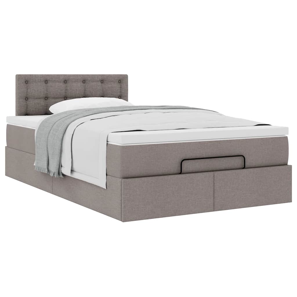 Ottoman bed met matras 120x200cm stof taupe is nu te koop bij PeponiXL, paradijselijk wonen!
