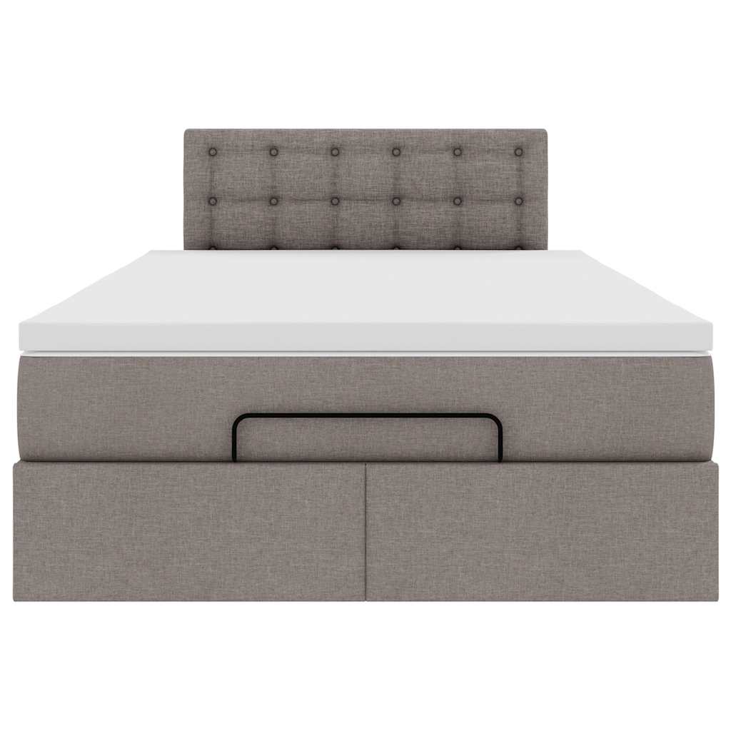 Ottoman bed met matras 120x200cm stof taupe is nu te koop bij PeponiXL, paradijselijk wonen!