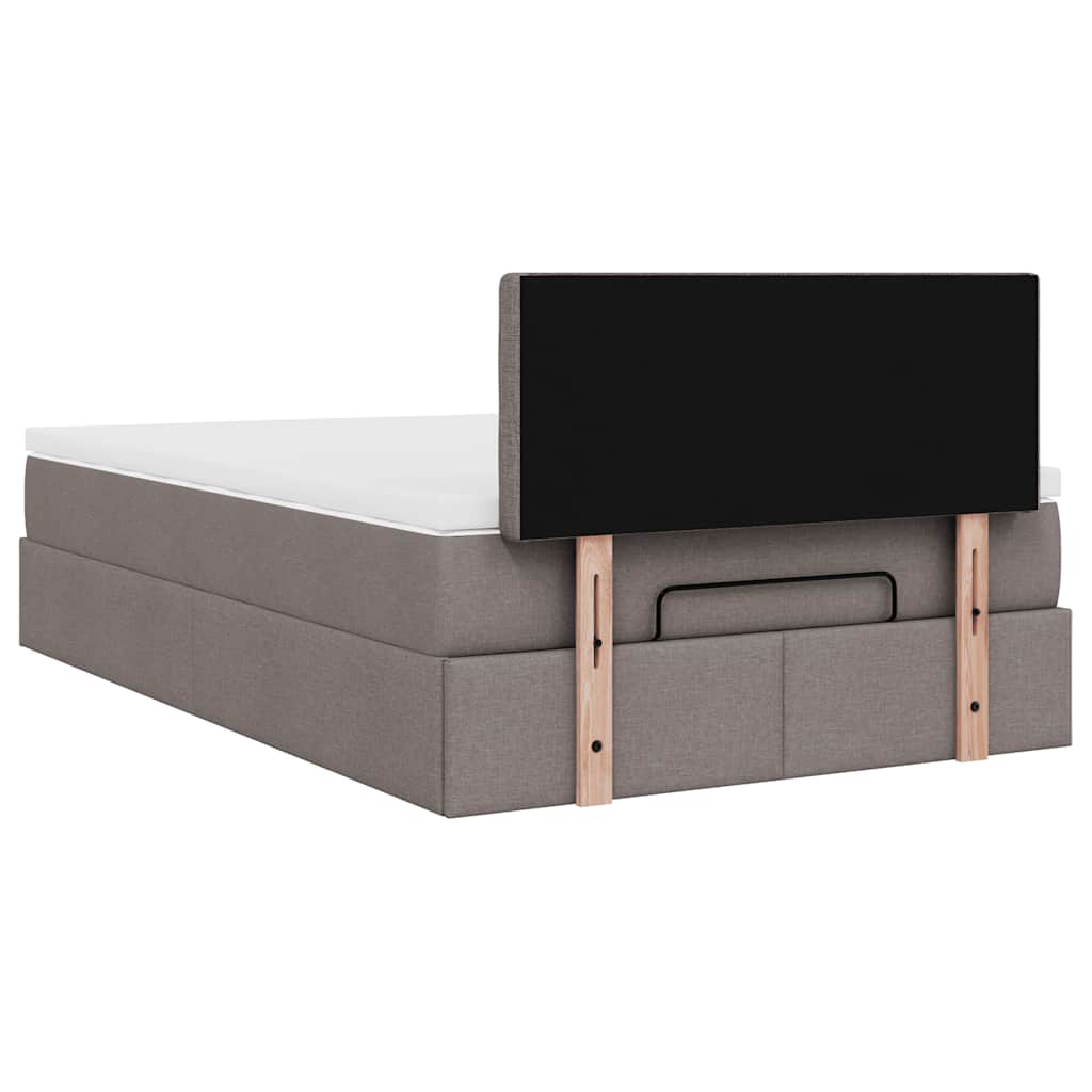 Ottoman bed met matras 120x200cm stof taupe is nu te koop bij PeponiXL, paradijselijk wonen!