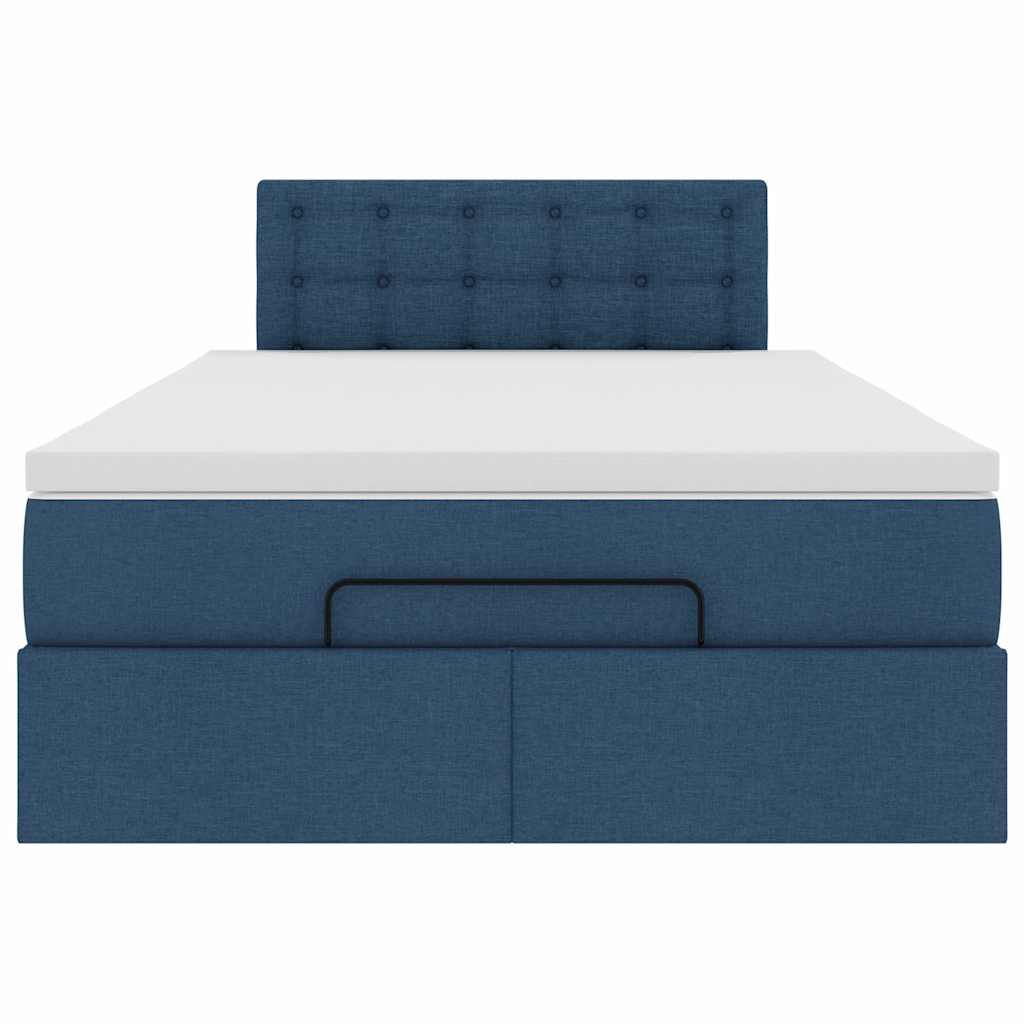 Bed met matras 120x200 cm stof blauw is nu te koop bij PeponiXL, paradijselijk wonen!