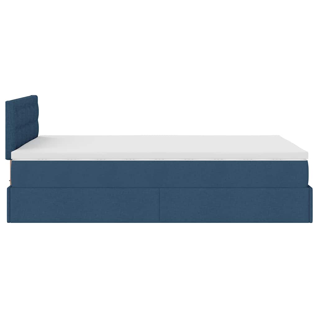 Bed met matras 120x200 cm stof blauw is nu te koop bij PeponiXL, paradijselijk wonen!