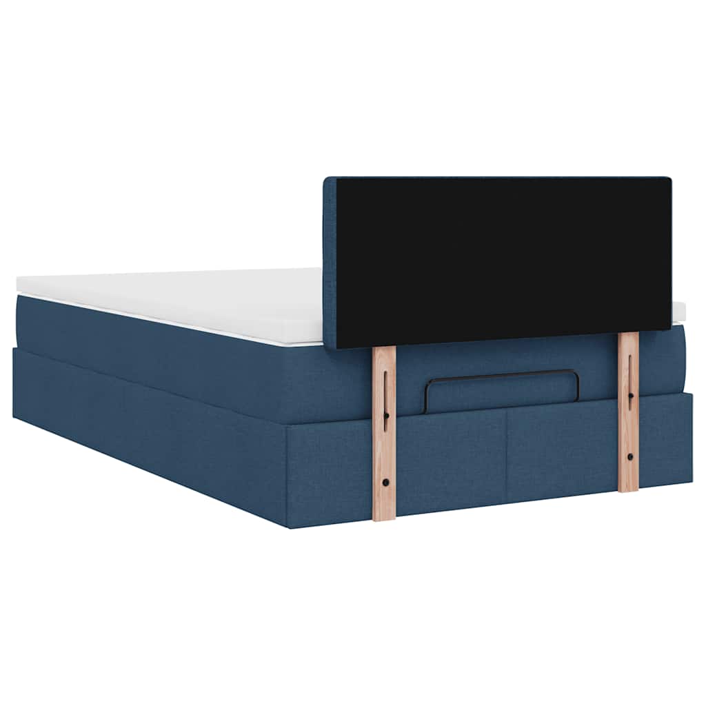 Bed met matras 120x200 cm stof blauw is nu te koop bij PeponiXL, paradijselijk wonen!