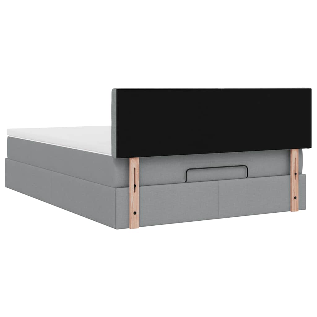 Bed met matras 140x190 cm stof lichtgrijs is nu te koop bij PeponiXL, paradijselijk wonen!