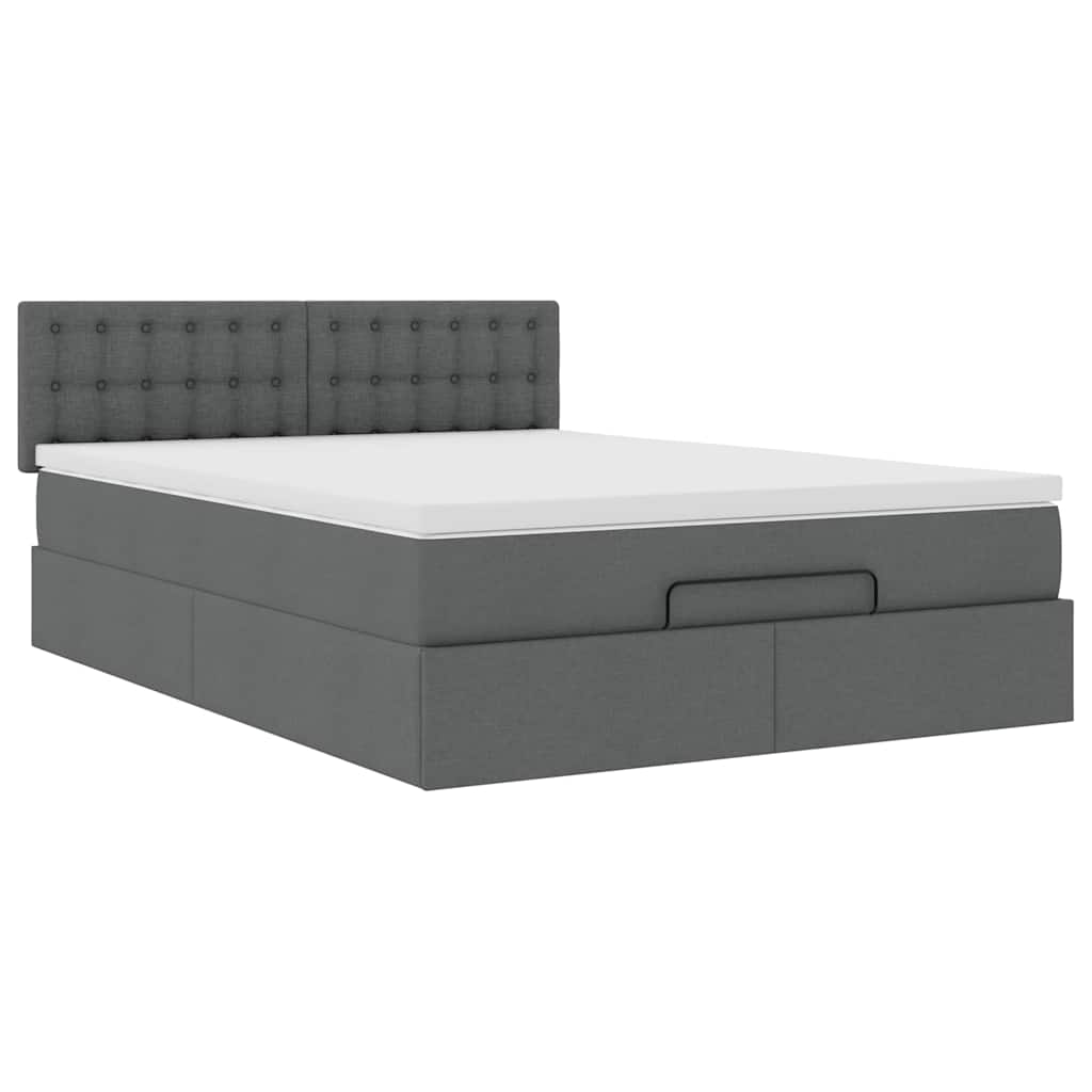 Bed met matras 140x190 cm stof donkergrijs is nu te koop bij PeponiXL, paradijselijk wonen!