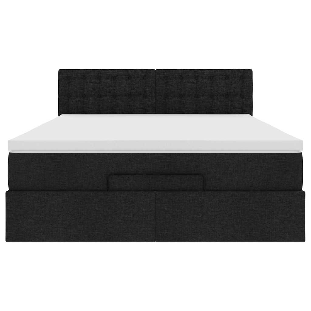 Bed met matras 140x190 cm stof zwart is nu te koop bij PeponiXL, paradijselijk wonen!
