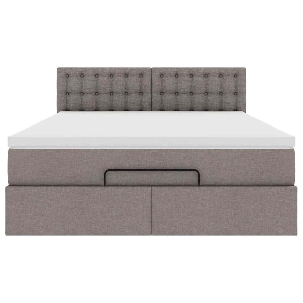 Bed met matras 140x190 cm stof taupe is nu te koop bij PeponiXL, paradijselijk wonen!