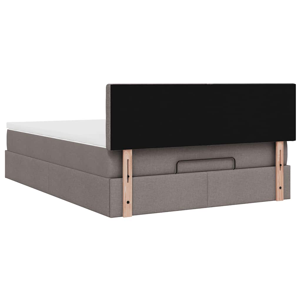 Bed met matras 140x190 cm stof taupe is nu te koop bij PeponiXL, paradijselijk wonen!