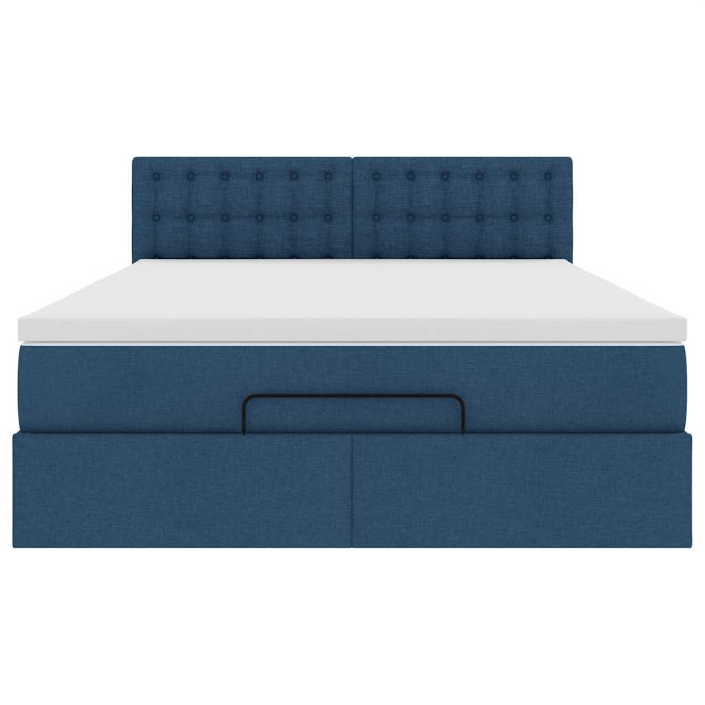 Bed met matras 140x190 cm stof blauw is nu te koop bij PeponiXL, paradijselijk wonen!