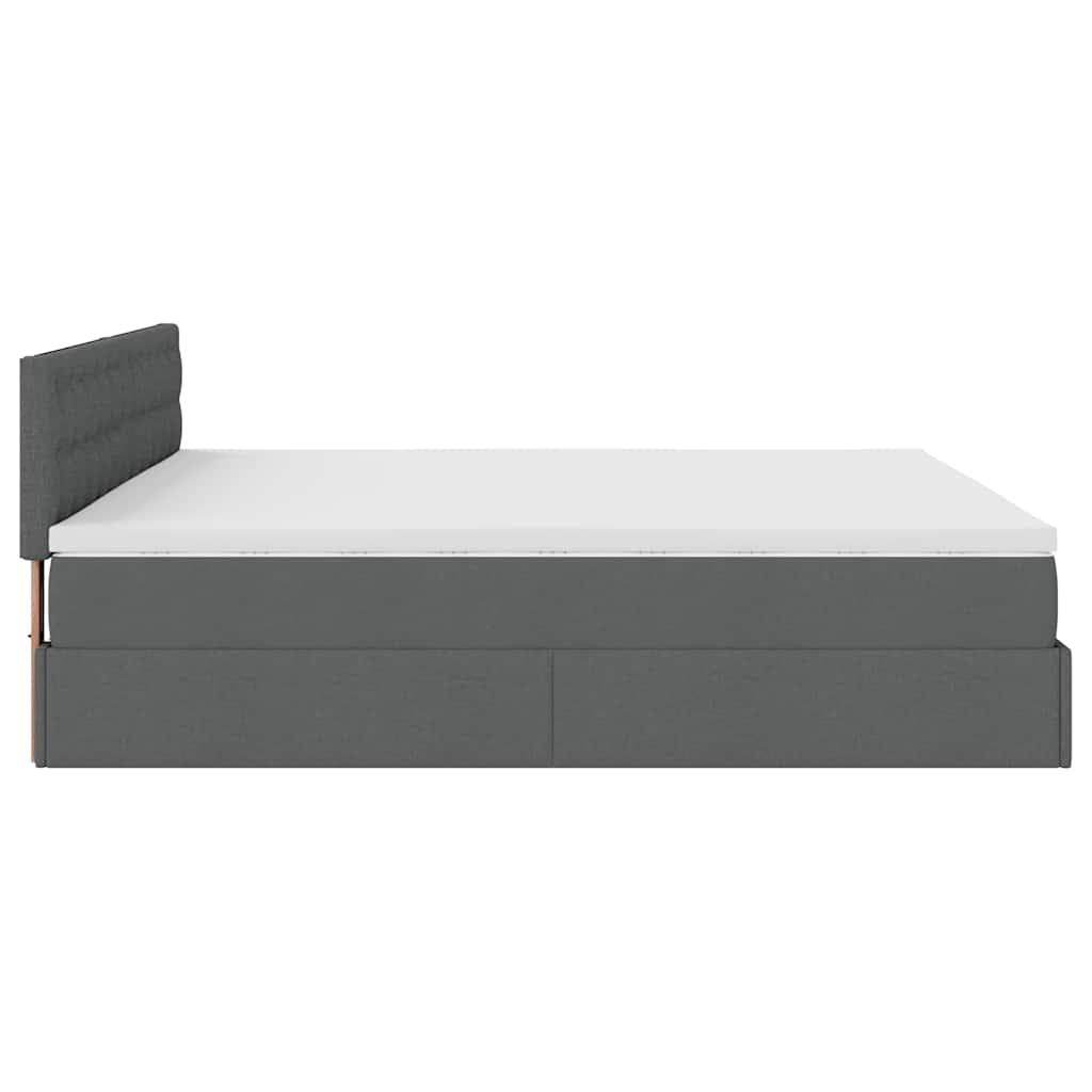 Ottoman bed met matras 160x200cm stof donkergrijs is nu te koop bij PeponiXL, paradijselijk wonen!