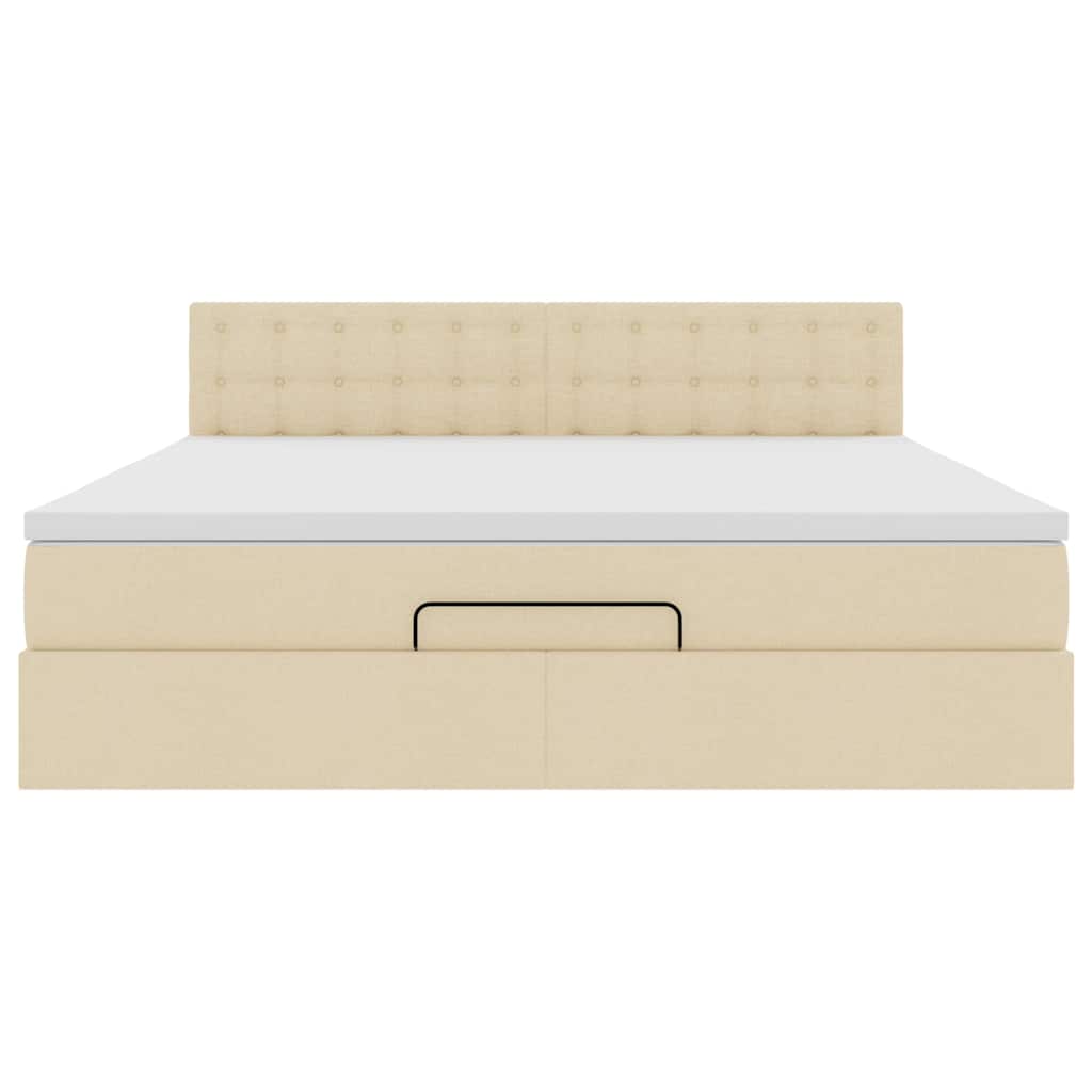 Ottoman bed met matras 160x200cm stof crèmekleurig is nu te koop bij PeponiXL, paradijselijk wonen!