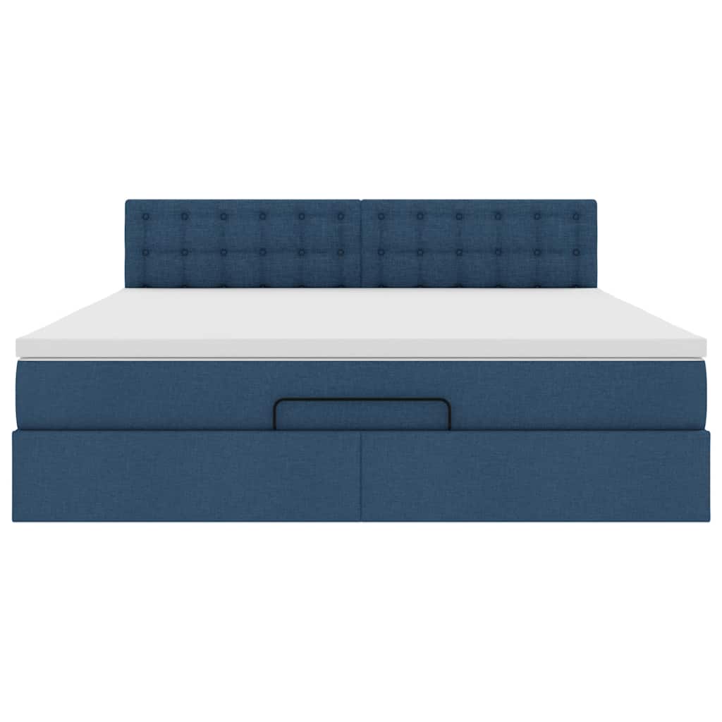 Ottoman bed met matras 180x200cm stof blauw is nu te koop bij PeponiXL, paradijselijk wonen!