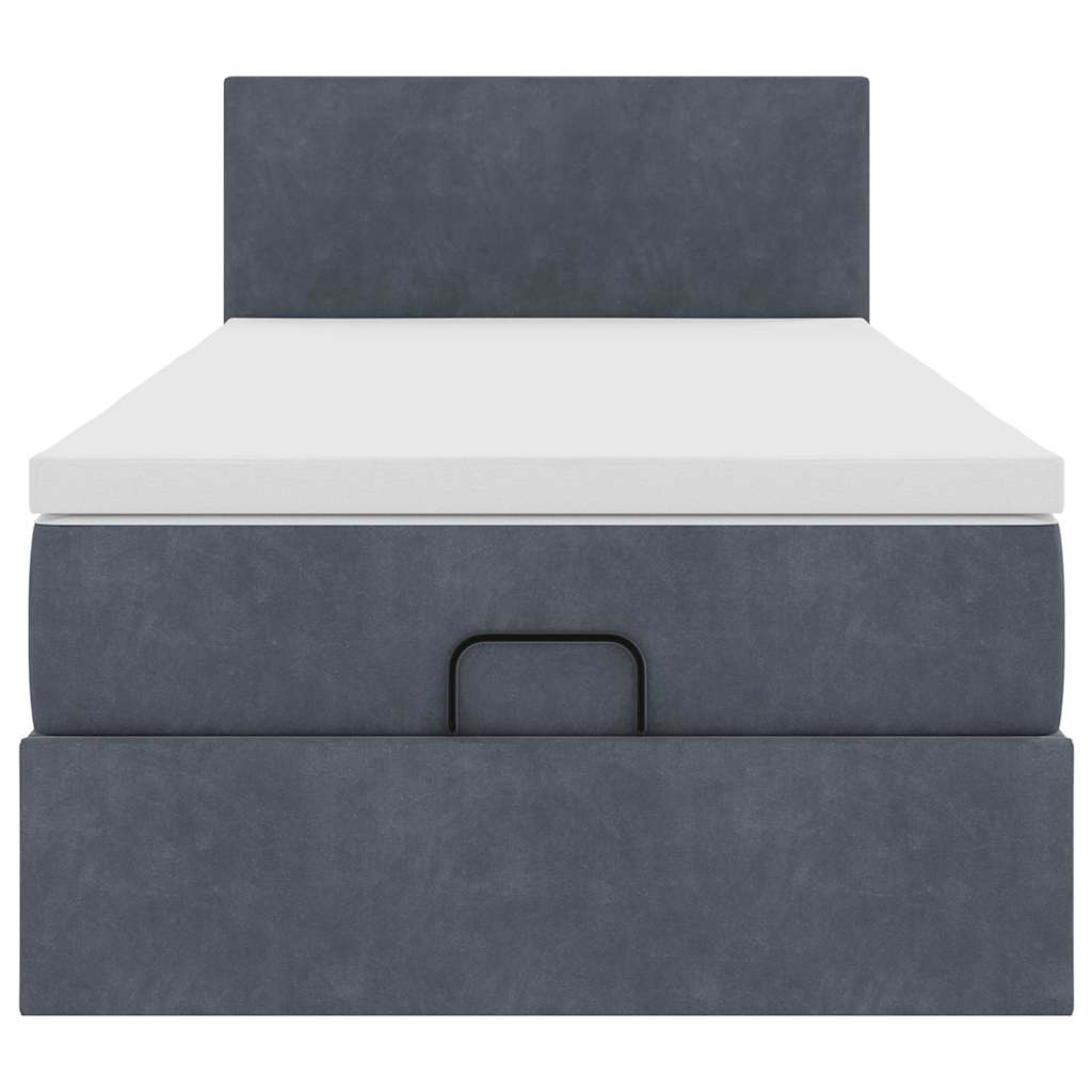 Ottoman bed met matras 90x190cm fluweel donkergrijs is nu te koop bij PeponiXL, paradijselijk wonen!