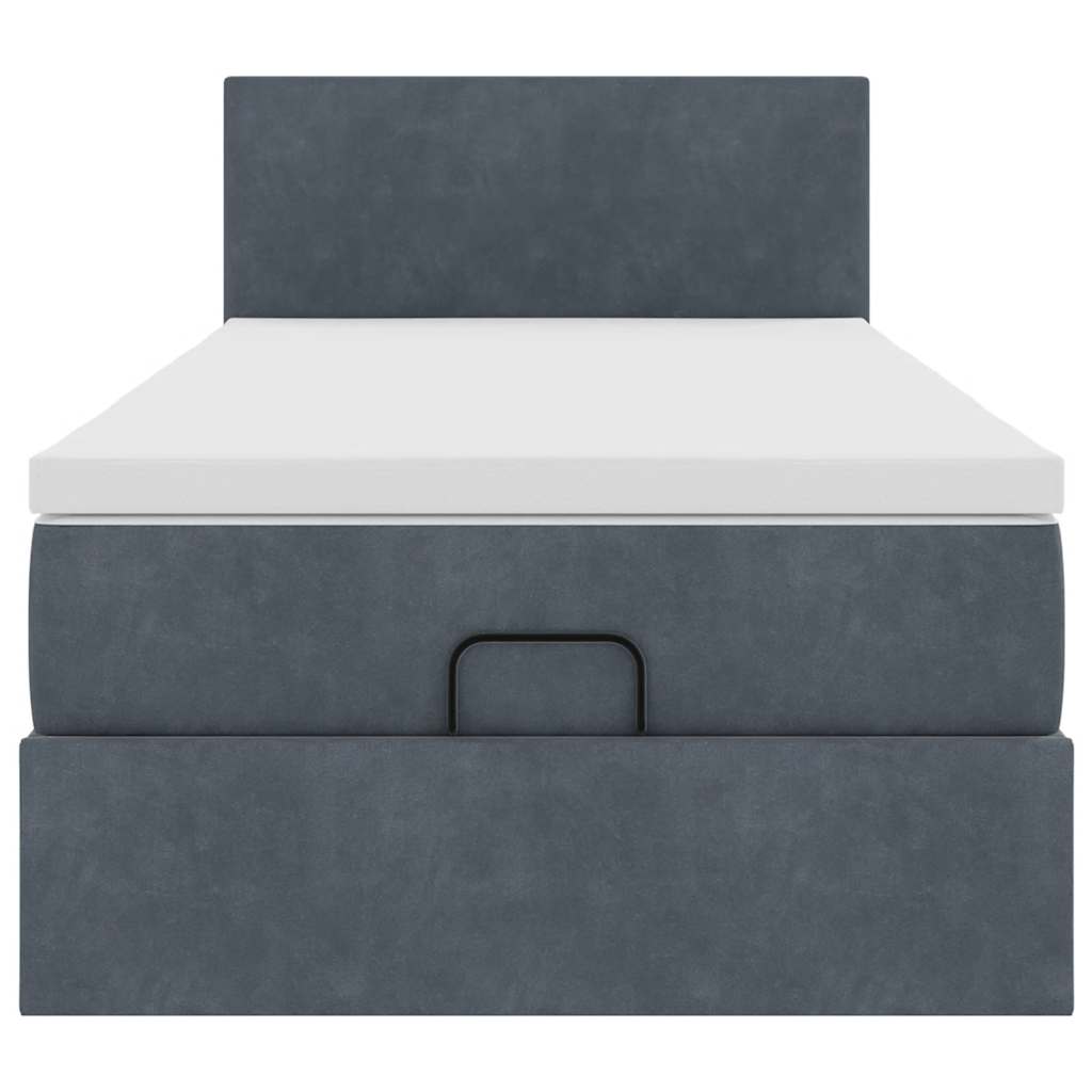 Ottoman bed met matras 90x200cm fluweel donkergrijs is nu te koop bij PeponiXL, paradijselijk wonen!