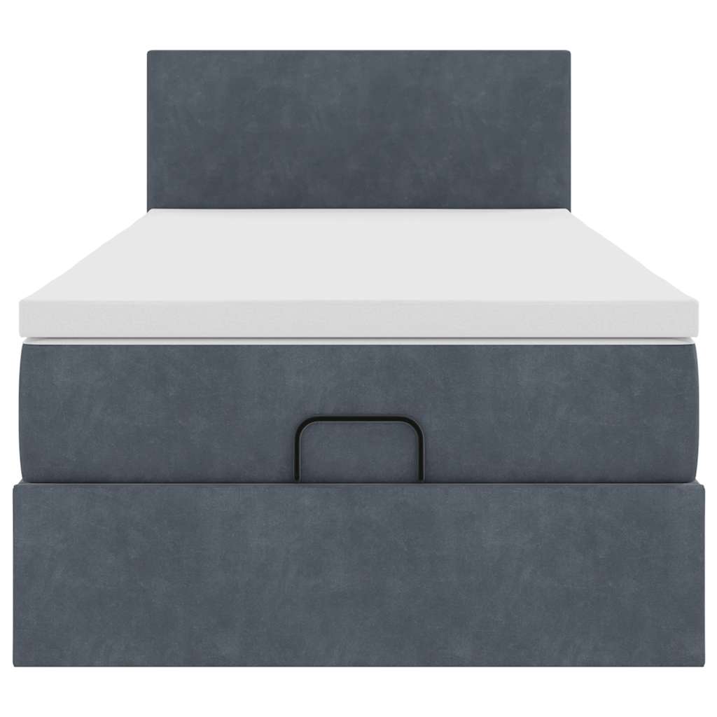 Ottoman bed met matras 100x200 cm fluweel donkergrijs is nu te koop bij PeponiXL, paradijselijk wonen!
