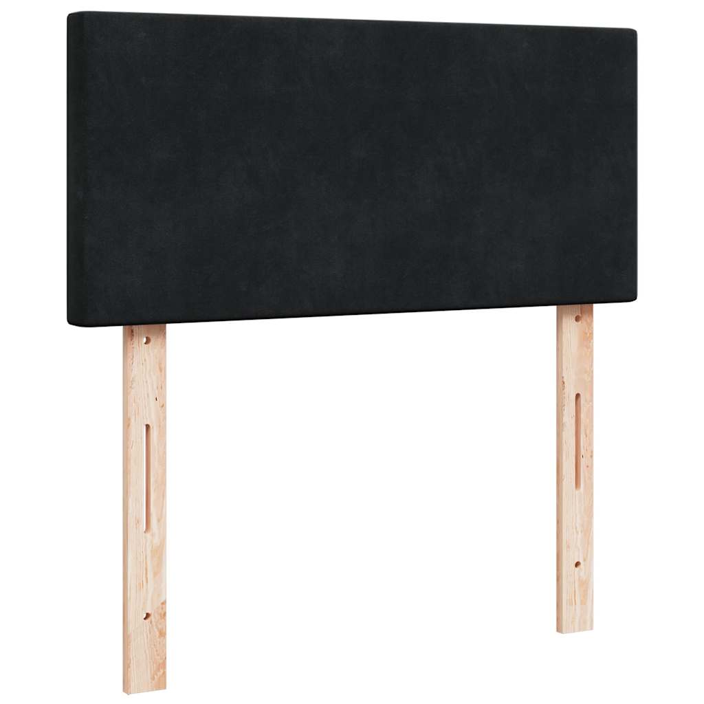 Ottoman bed met matras 100x200 cm fluweel zwart is nu te koop bij PeponiXL, paradijselijk wonen!