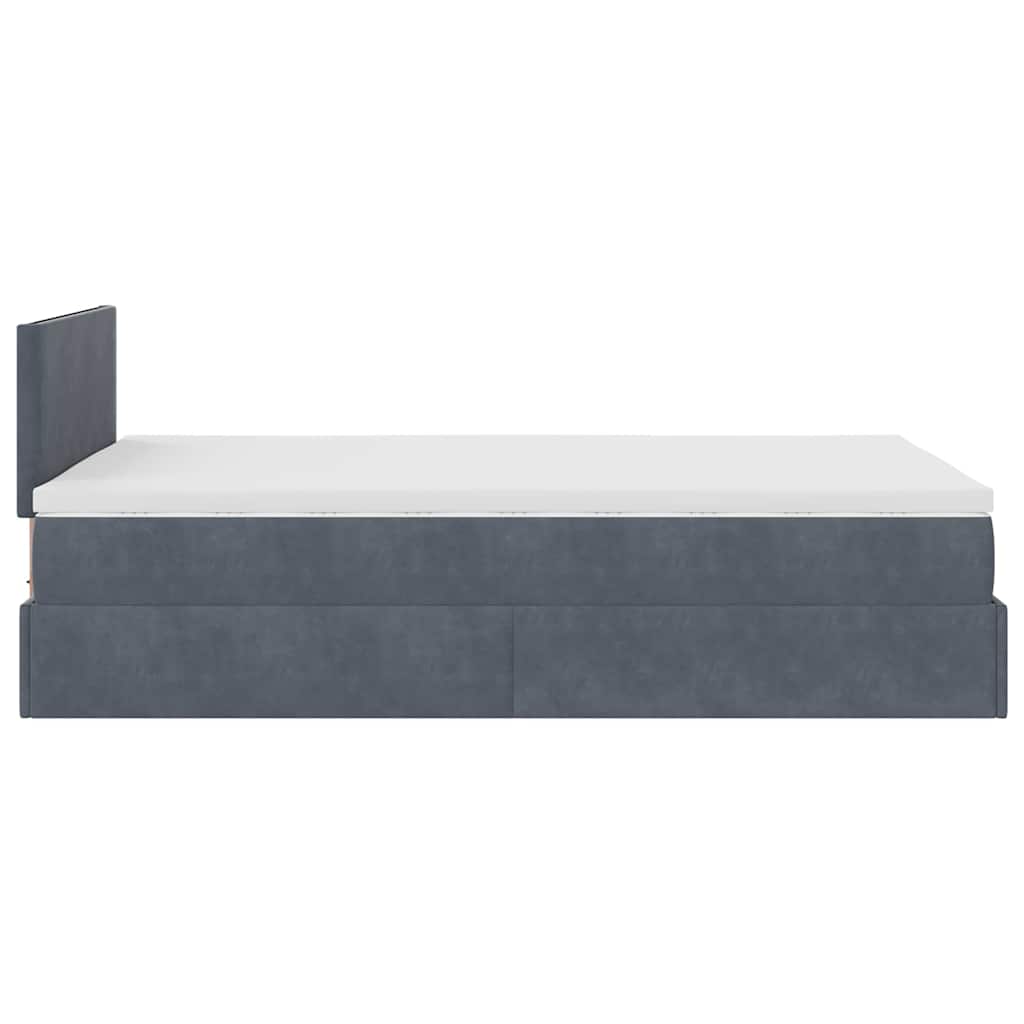 Bed poef met matras 120x190 cm fluweel donkergrijs is nu te koop bij PeponiXL, paradijselijk wonen!