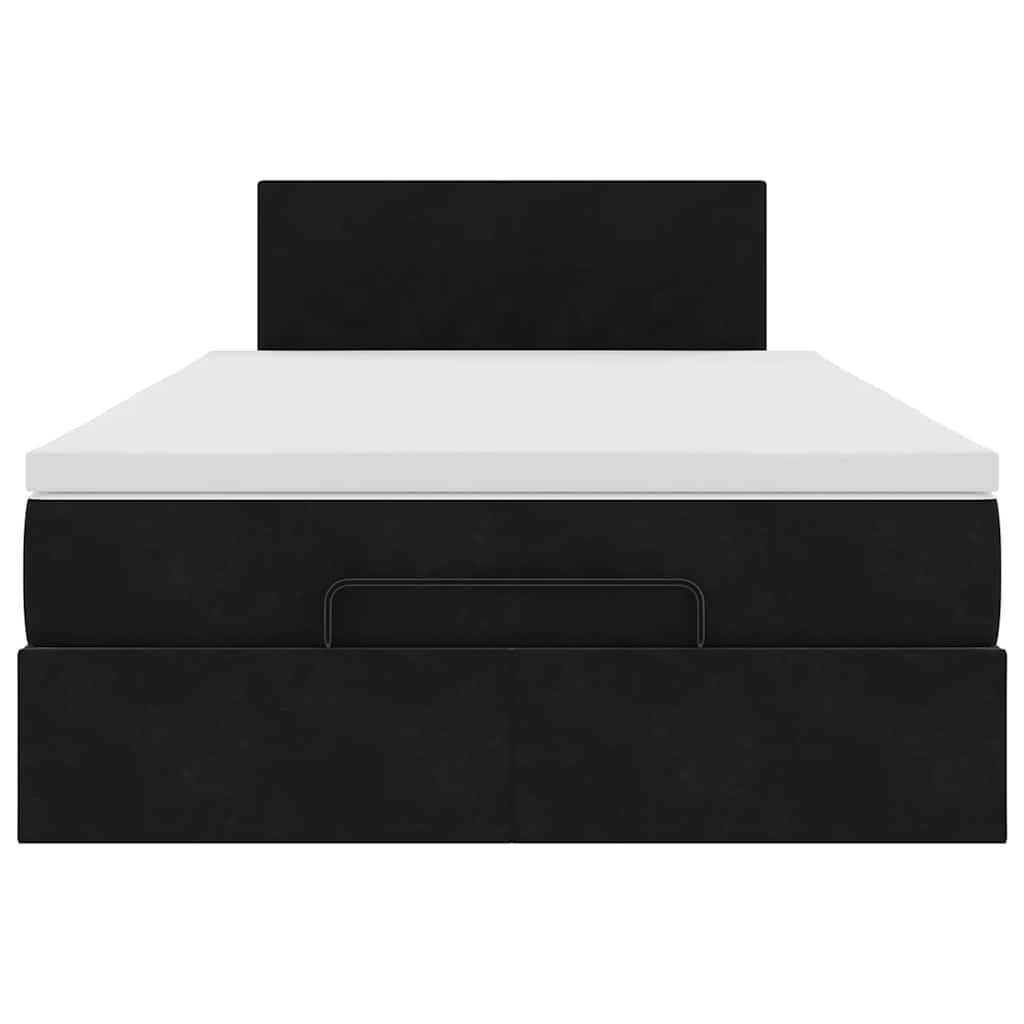 Bed poef met matras 120x190 cm fluweel zwart is nu te koop bij PeponiXL, paradijselijk wonen!