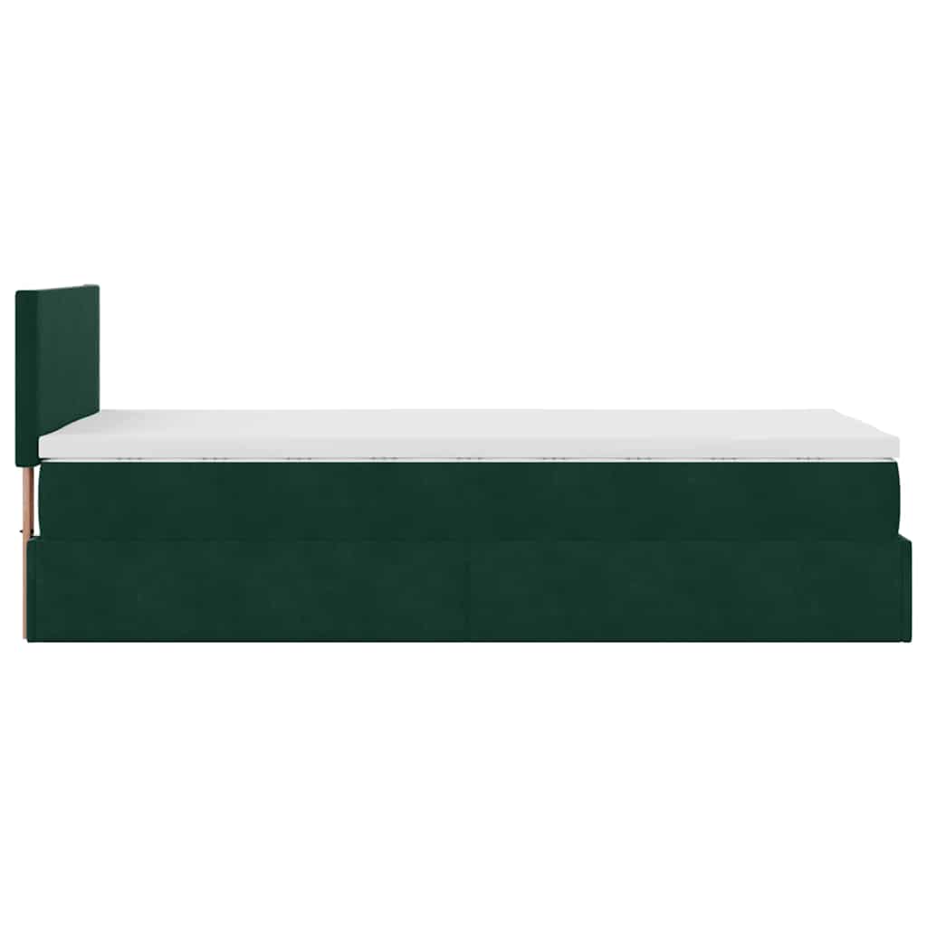 Bed poef met matras 120x190 cm fluweel donkergroen is nu te koop bij PeponiXL, paradijselijk wonen!