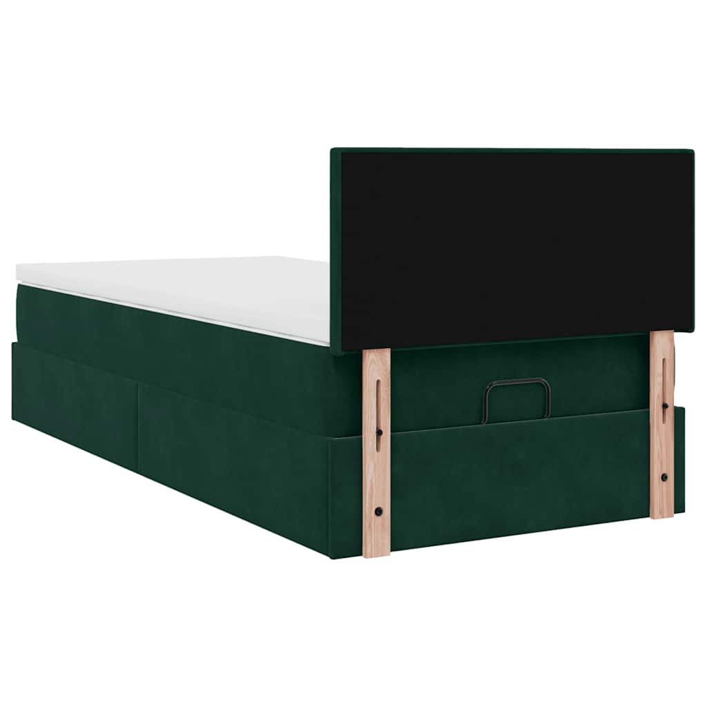 Bed poef met matras 120x190 cm fluweel donkergroen is nu te koop bij PeponiXL, paradijselijk wonen!