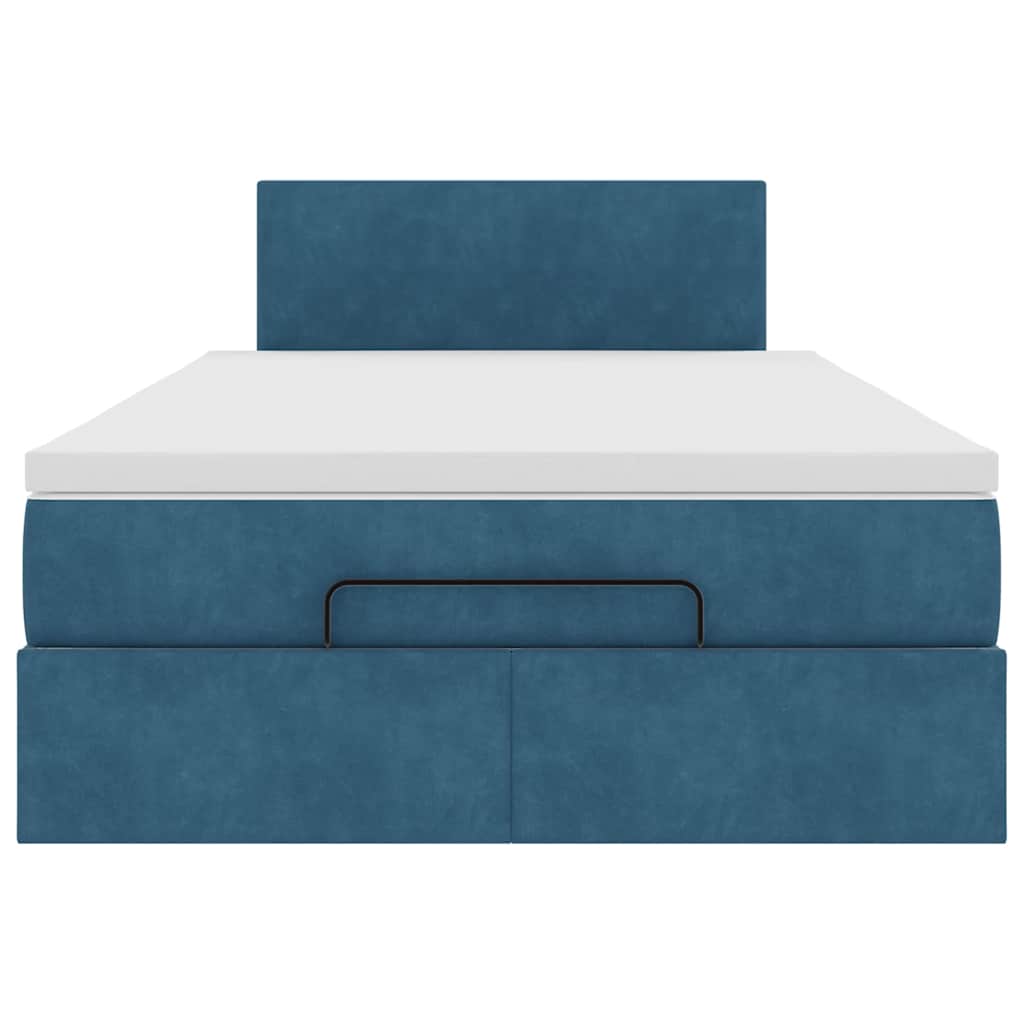 Bed poef met matras 120x190 cm fluweel donkerblauw is nu te koop bij PeponiXL, paradijselijk wonen!