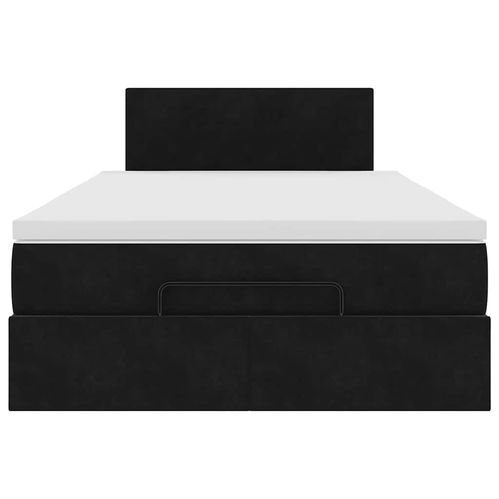 Ottoman bed met matras 120x200cm fluweel zwart is nu te koop bij PeponiXL, paradijselijk wonen!