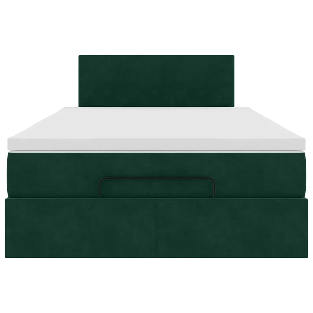 Ottoman bed met matras 120x200cm fluweel donkergroen is nu te koop bij PeponiXL, paradijselijk wonen!