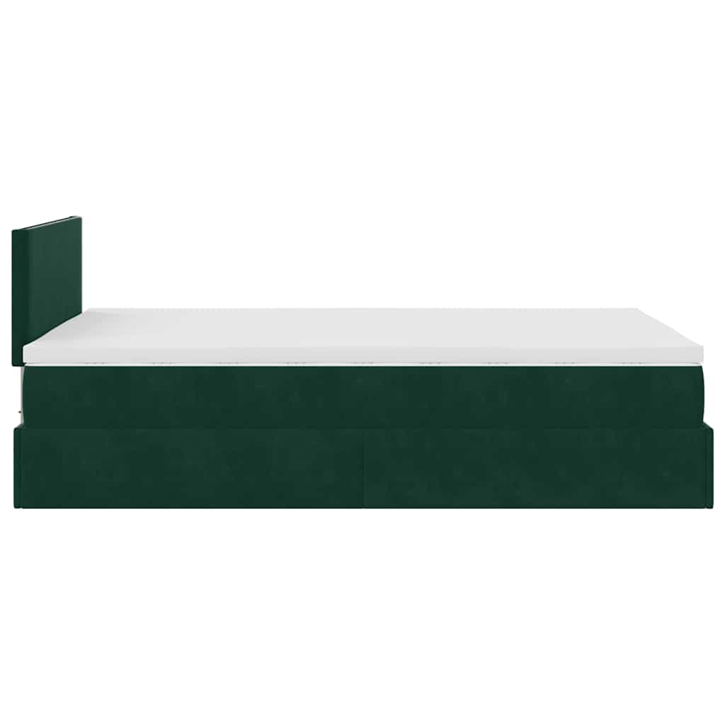 Ottoman bed met matras 120x200cm fluweel donkergroen is nu te koop bij PeponiXL, paradijselijk wonen!