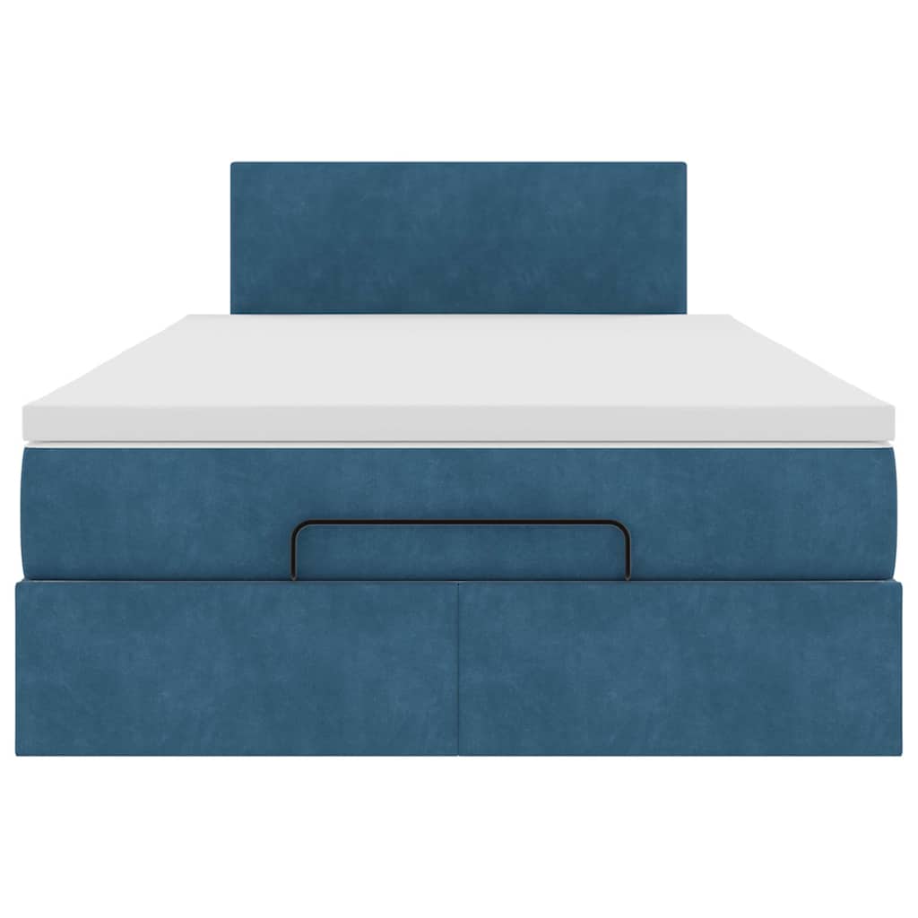 Ottoman bed met matras 120x200cm fluweel donkerblauw is nu te koop bij PeponiXL, paradijselijk wonen!