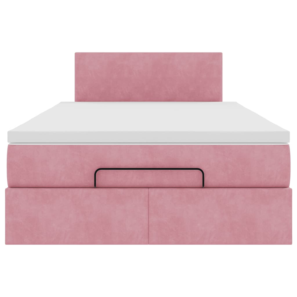 Ottoman bed met matras 120x200cm fluweel roze is nu te koop bij PeponiXL, paradijselijk wonen!