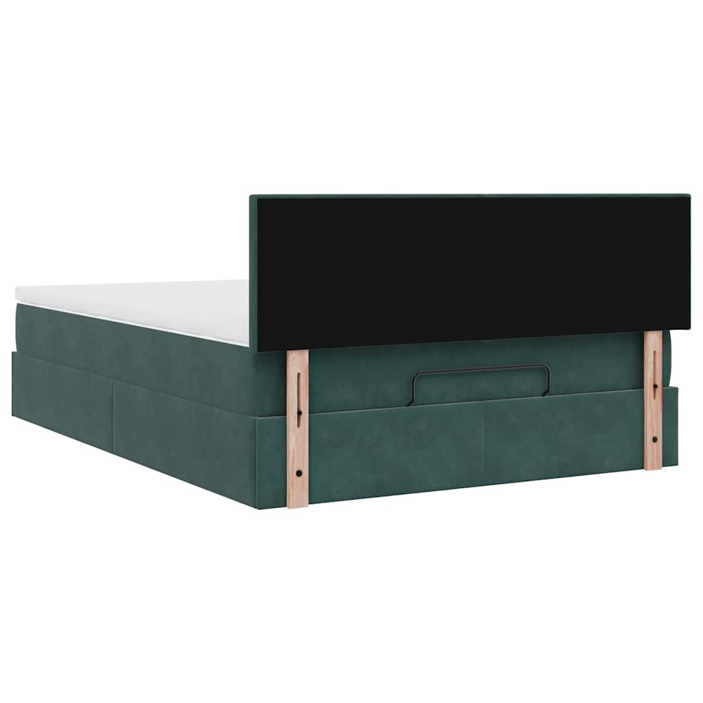 Ottoman bed met matras 140x190cm fluweel donkergroen is nu te koop bij PeponiXL, paradijselijk wonen!