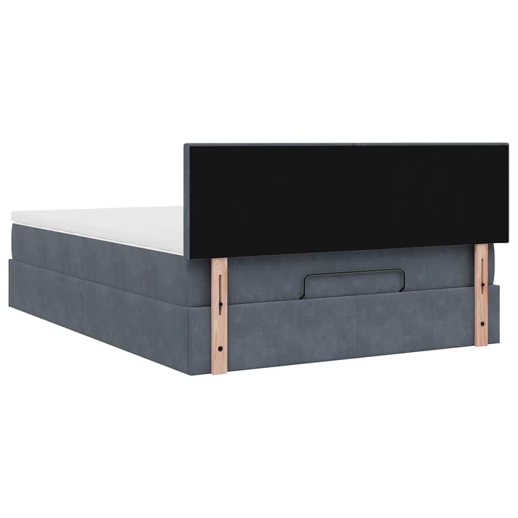 Ottoman bed met matras 140x200cm fluweel donkergrijs is nu te koop bij PeponiXL, paradijselijk wonen!