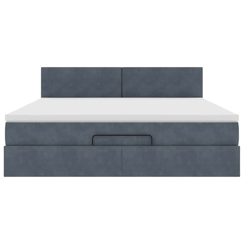 Ottoman bed met matras 160x200cm fluweel donkergrijs is nu te koop bij PeponiXL, paradijselijk wonen!
