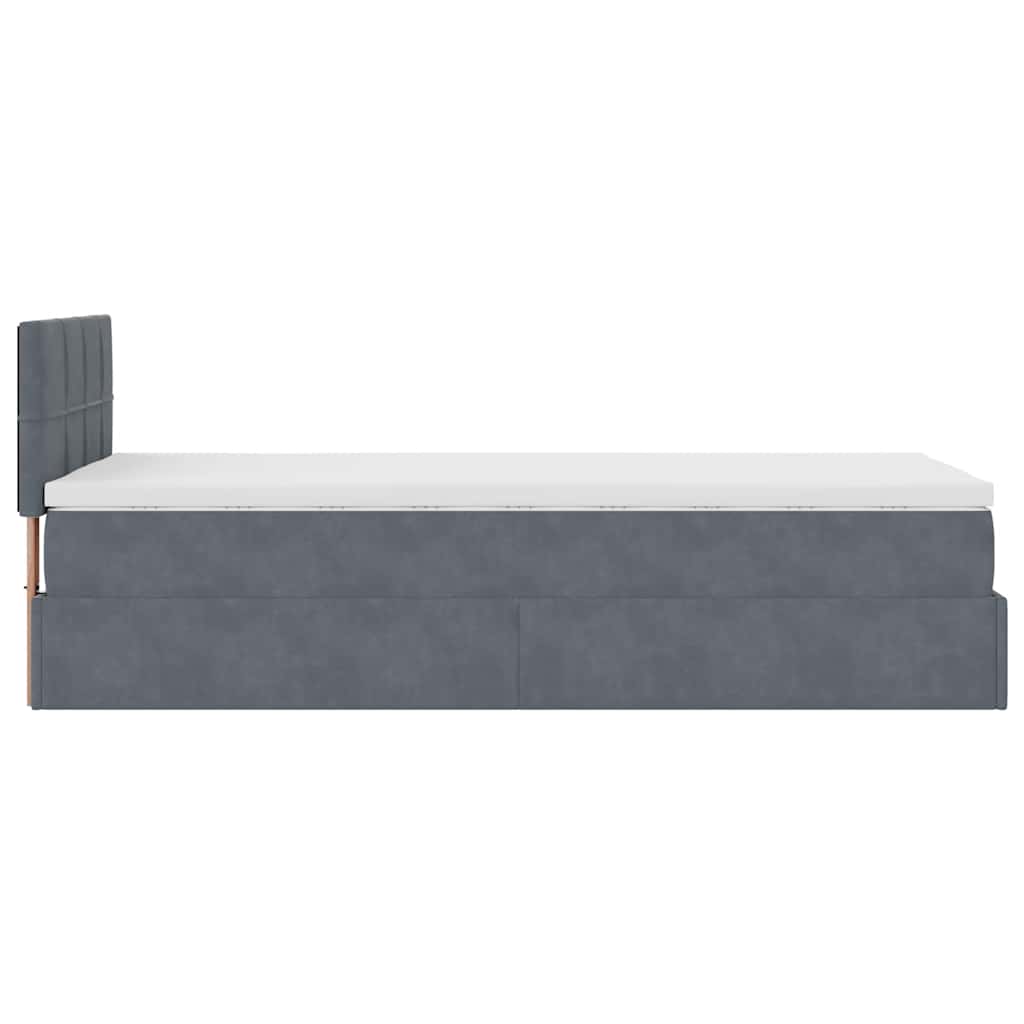 Ottoman bed met matras 90x190cm fluweel donkergrijs is nu te koop bij PeponiXL, paradijselijk wonen!