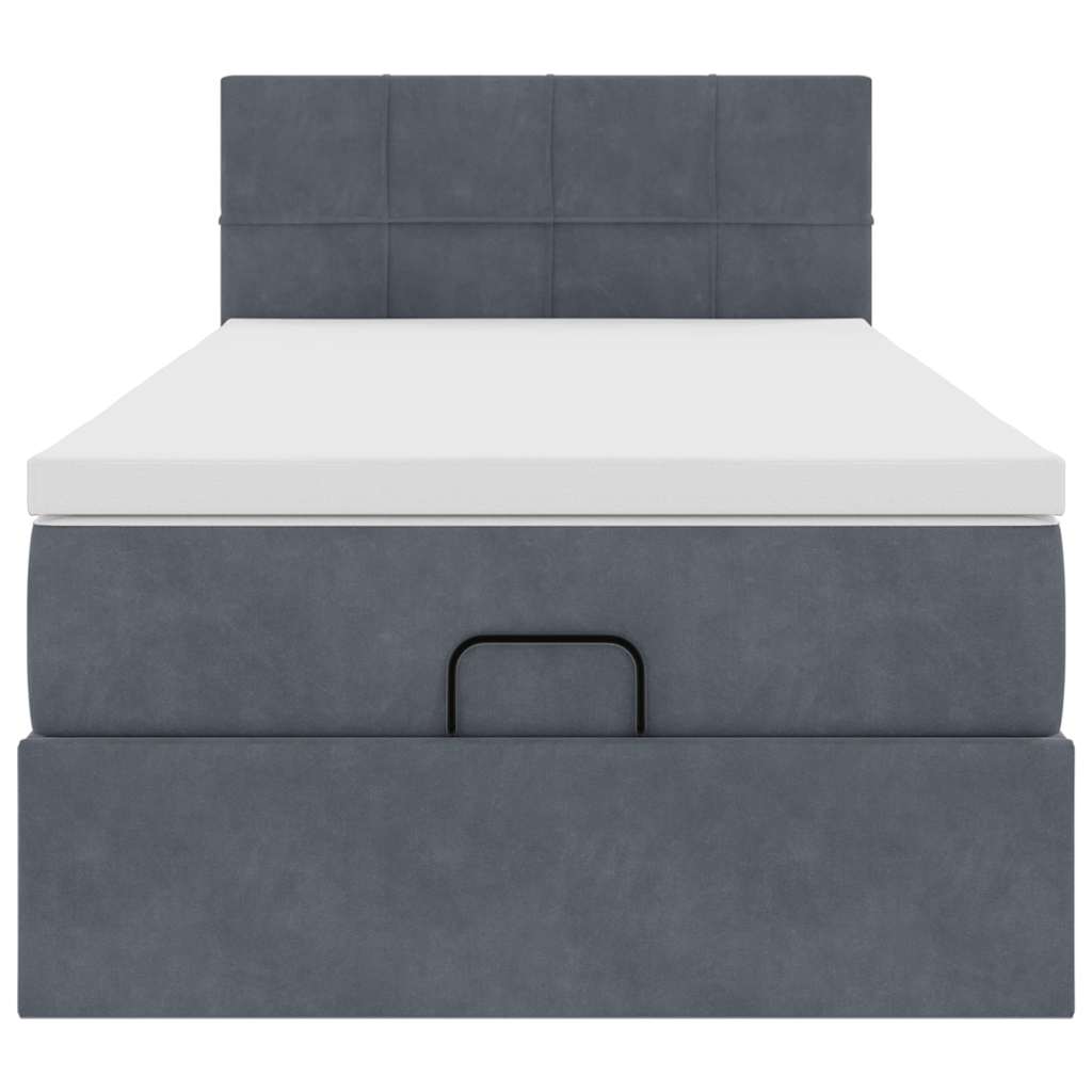 Ottoman bed met matras 90x200cm fluweel donkergrijs is nu te koop bij PeponiXL, paradijselijk wonen!