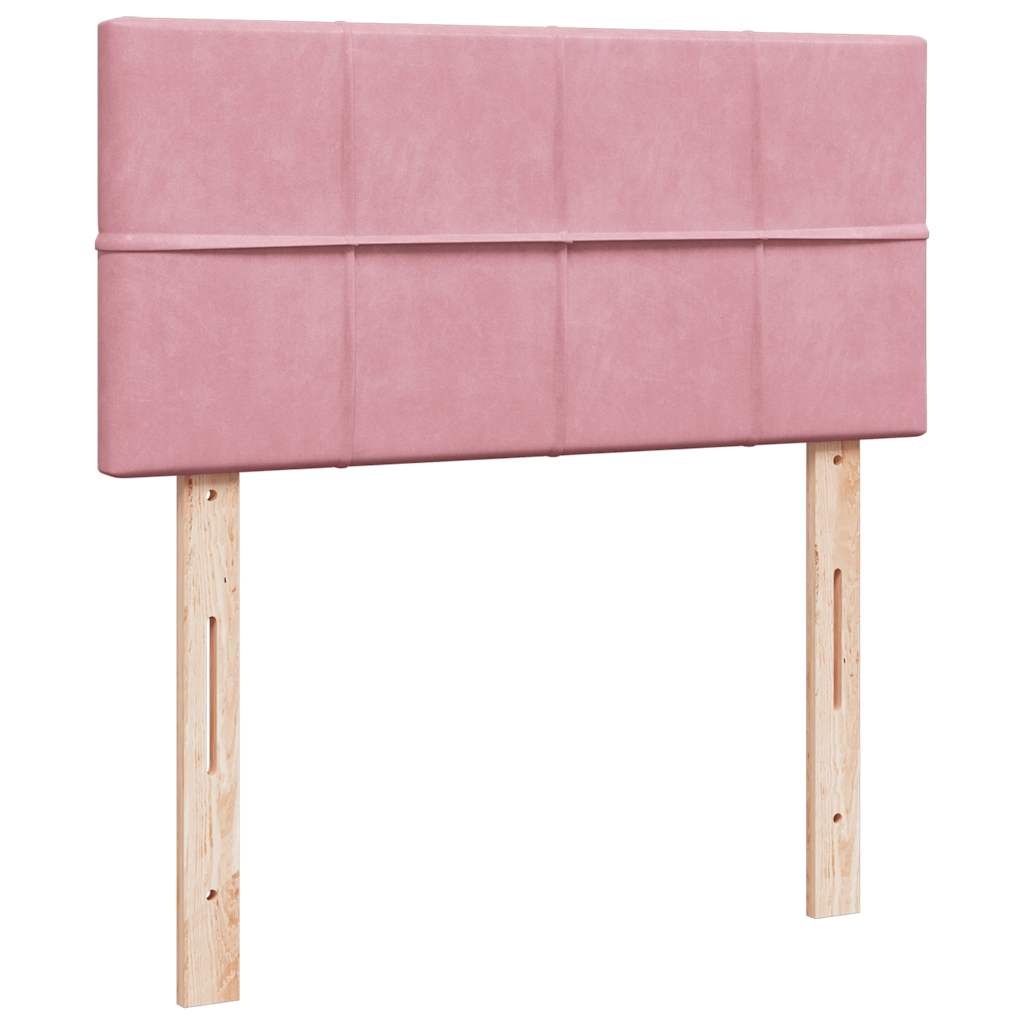 Ottoman bed met matras 90x200cm fluweel roze is nu te koop bij PeponiXL, paradijselijk wonen!